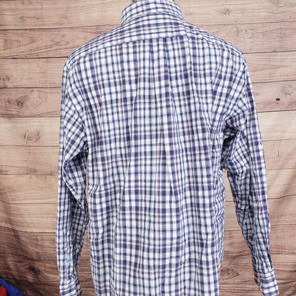 ROUNDTREE & YORKE LONG SLEEVE PLAID BUTTON DOWN SHIRT MENS SZ L LARGE - Picture 4 of 6